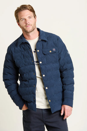 Brakeburn Navy Quilted Corduroy Shacket