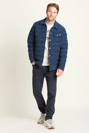 Brakeburn Navy Quilted Corduroy Shacket