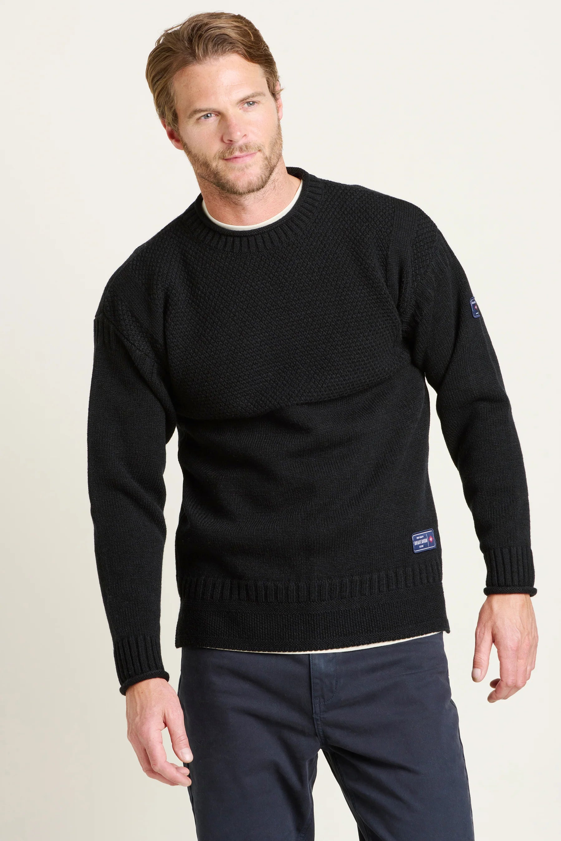 Brakeburn Navy Guernsey Style Jumper