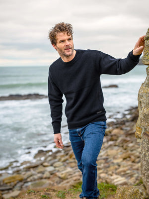 Brakeburn Navy Guernsey Style Jumper