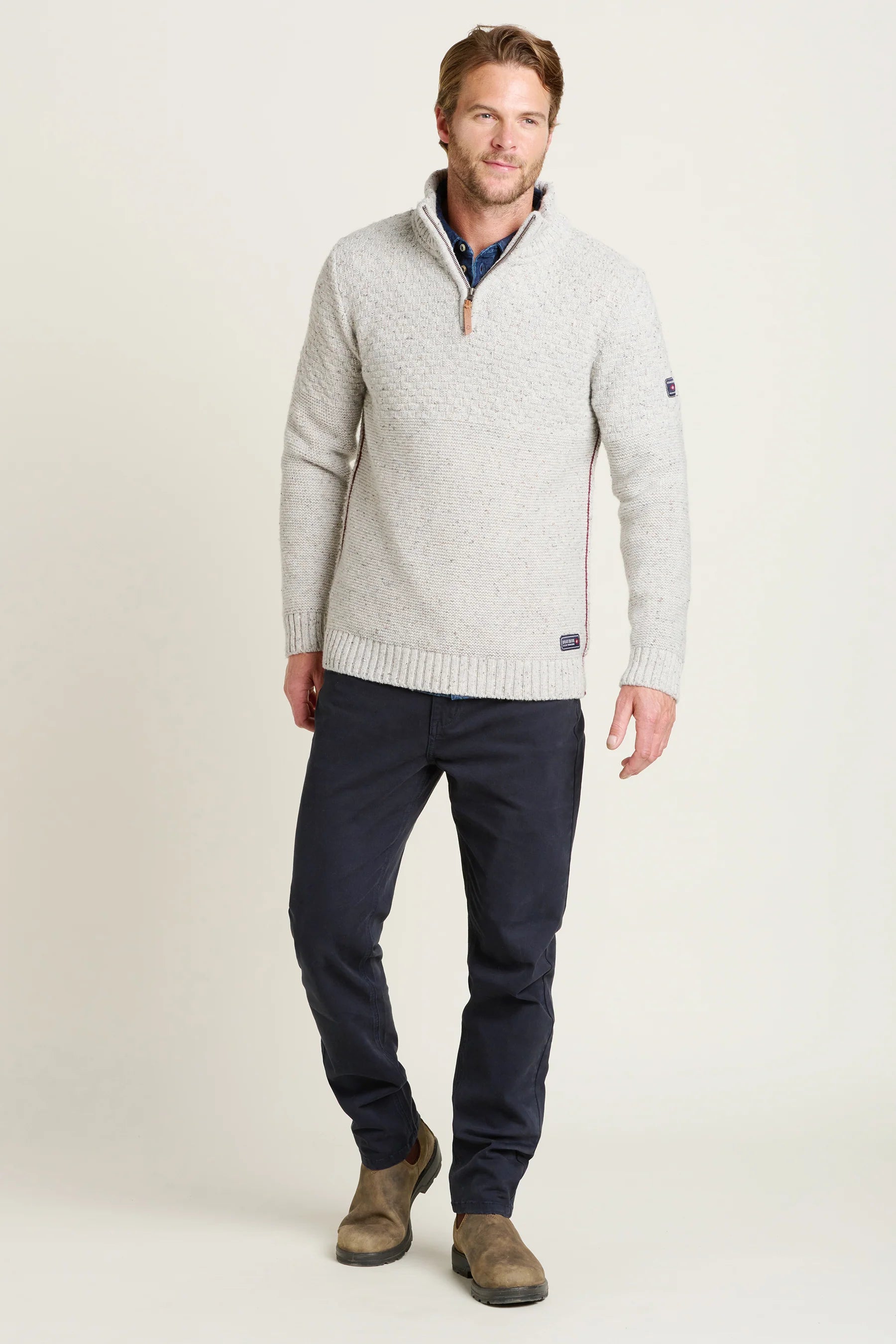 Brakeburn Grey Quarter Zip Knit