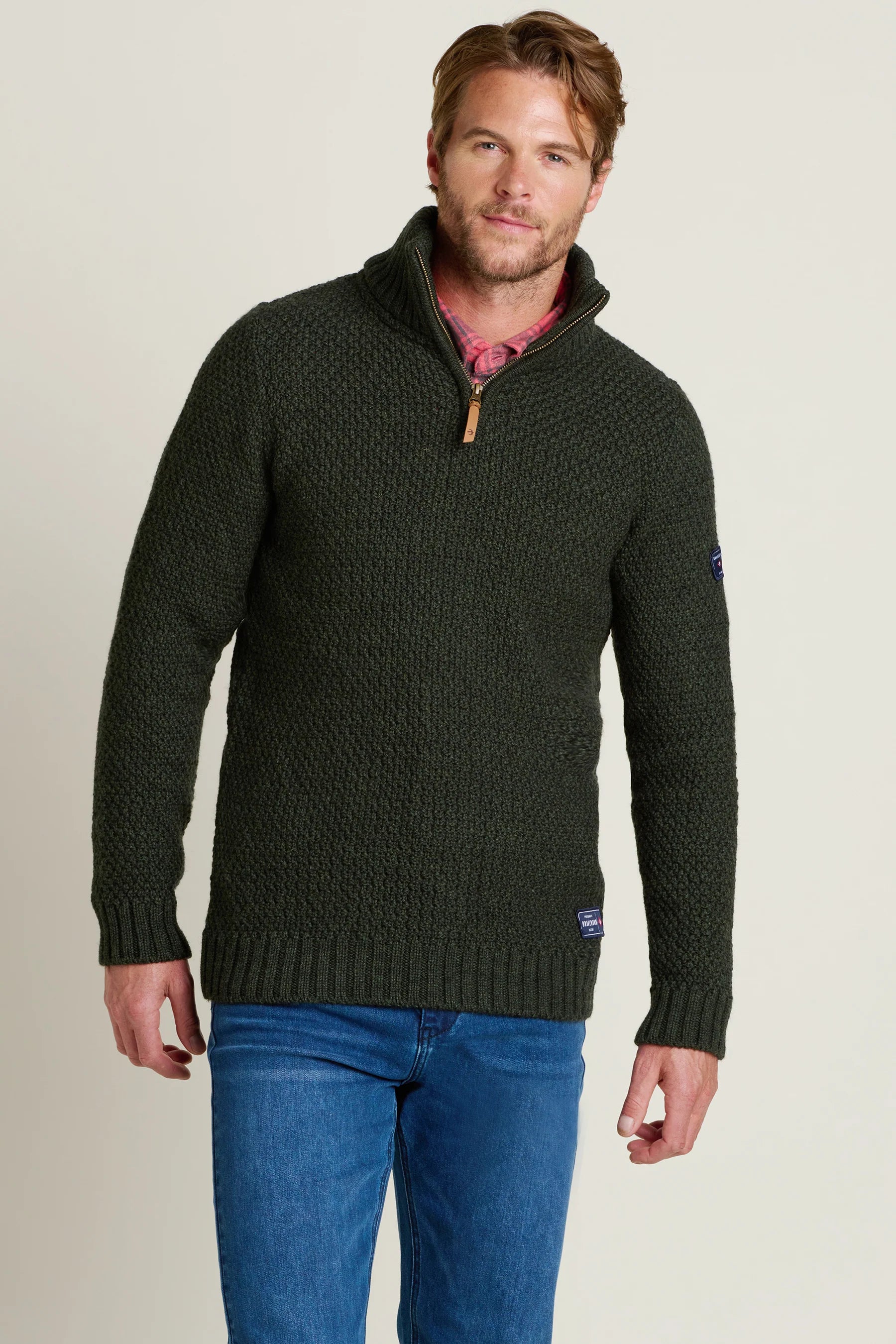 Brakeburn Green Quarter Zip Knit