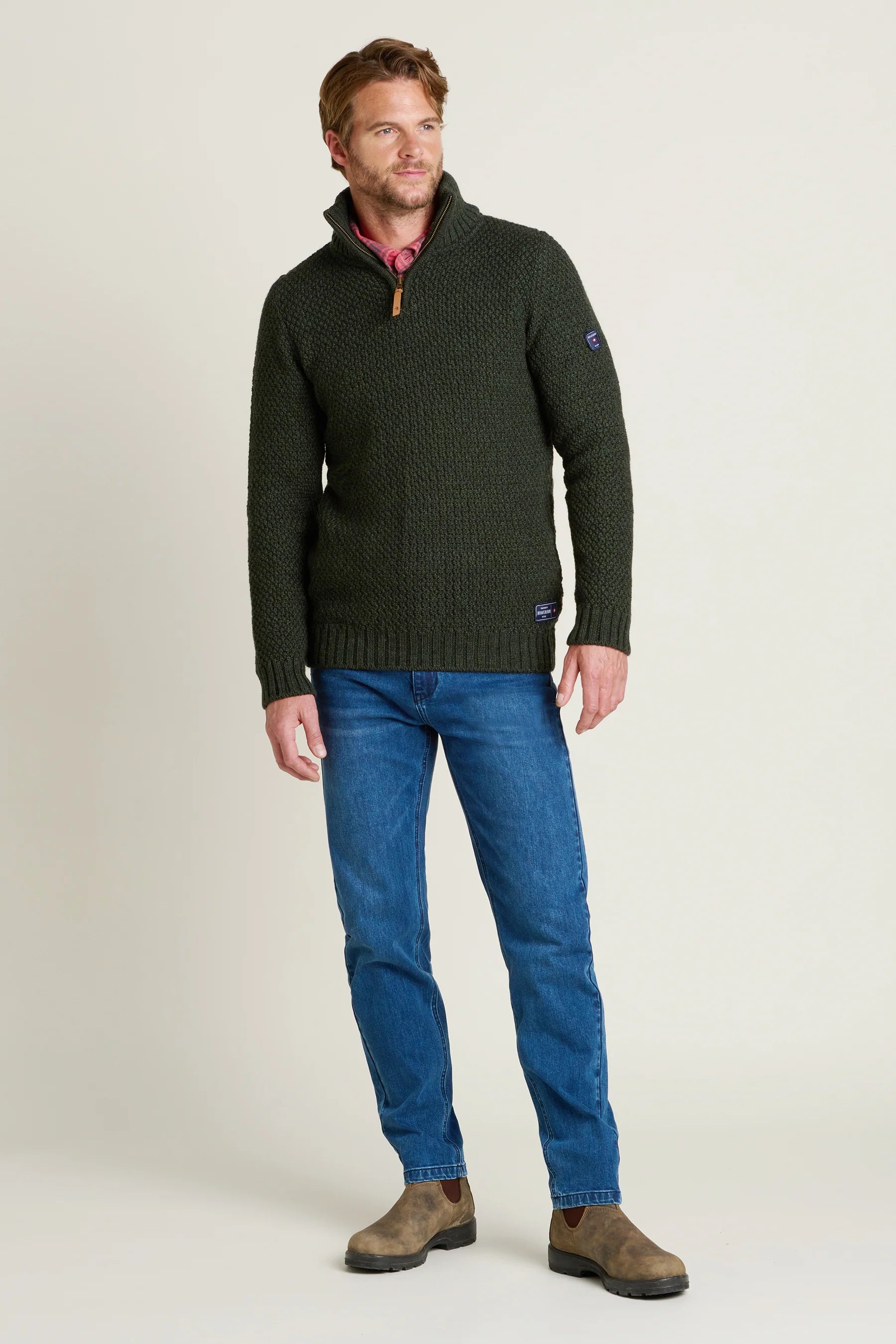 Brakeburn Green Quarter Zip Knit