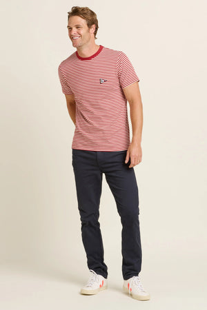 Brakeburn Burgundy Flag Stripe Tee