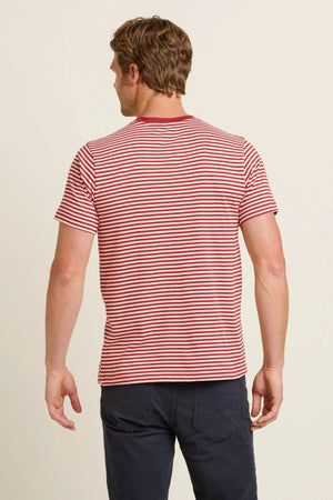 Brakeburn Burgundy Flag Stripe Tee