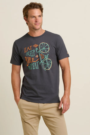 Brakeburn Grey Eat Sleep Bike Tee