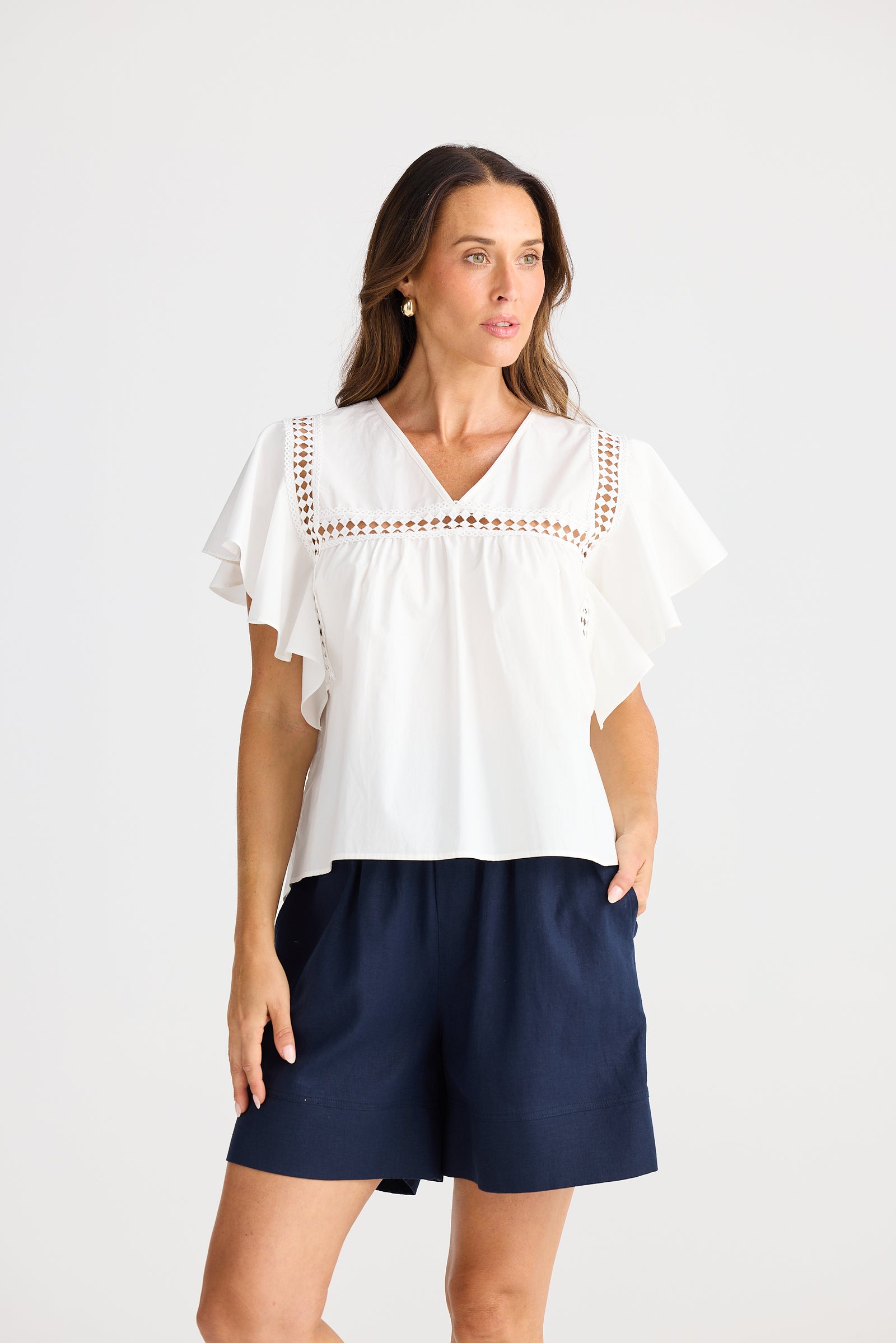 Brave + True Marcia White Blouse Top