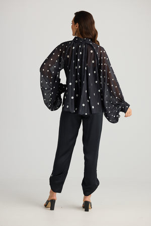 Brave + True Dorothy Black & White Spot Blouse