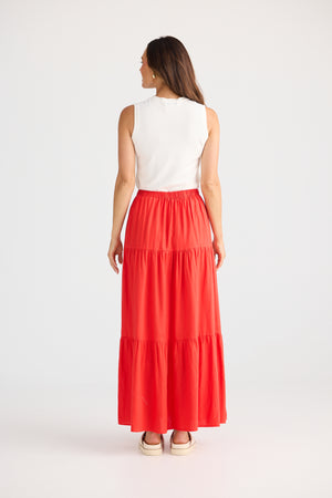 Brave + True Erini Poppy Red Maxi Skirt