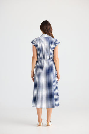 Brave + True Musings Navy Gingham Dress