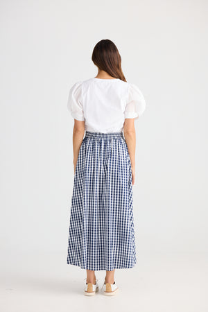 Brave + True Lucy Navy Gingham Skirt