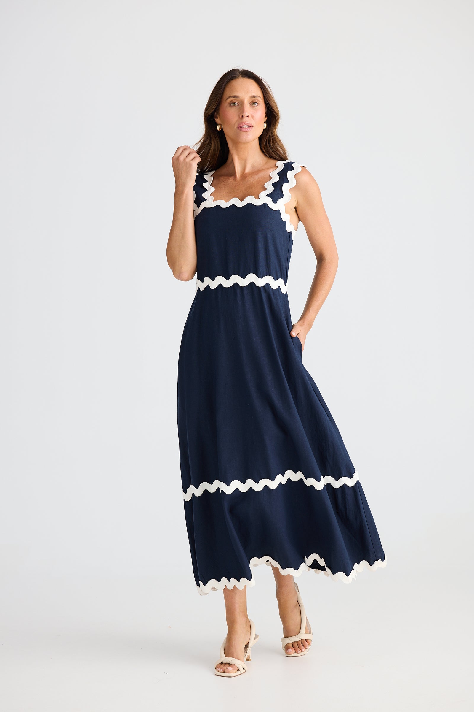 Brave + True Marlo Navy Midi Dress