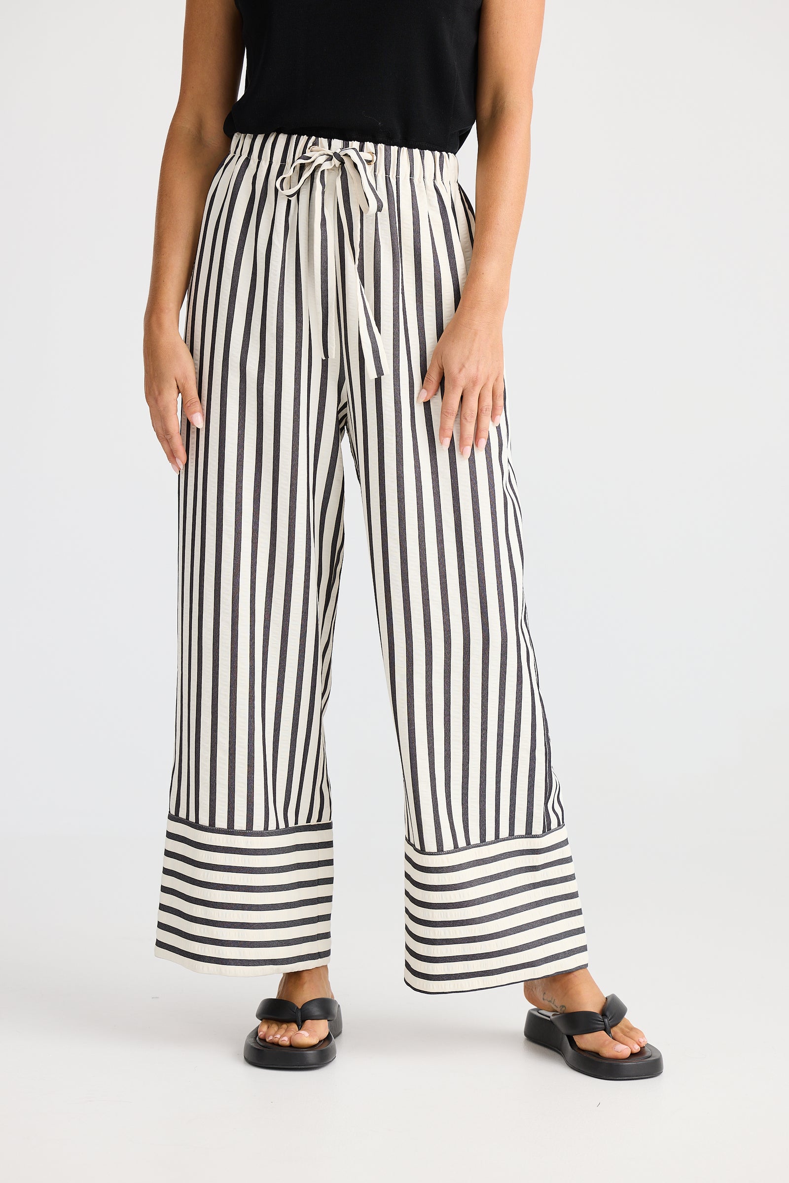 Brave + True Portia Black Stripe Pant