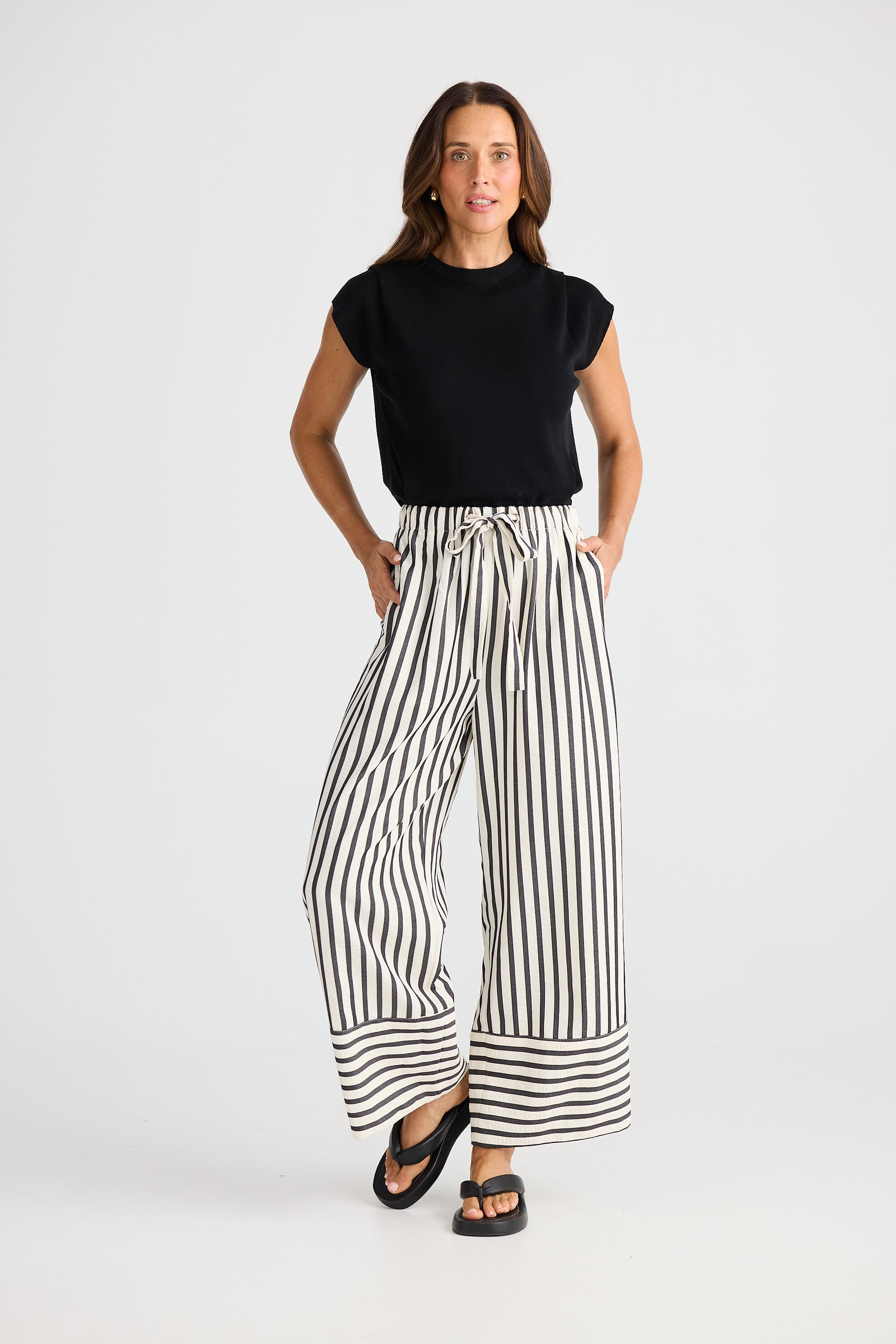 Brave + True Portia Black Stripe Pant