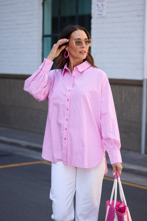 Brave + True Isabel Pink Stripe Shirt