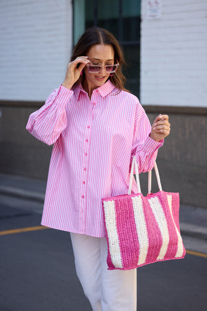 Brave + True Isabel Pink Stripe Shirt