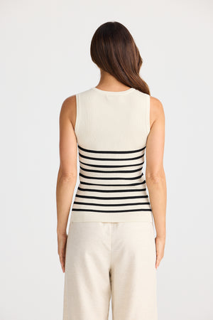 Brave + True Amba Ecru & Black Stripe Tank Top