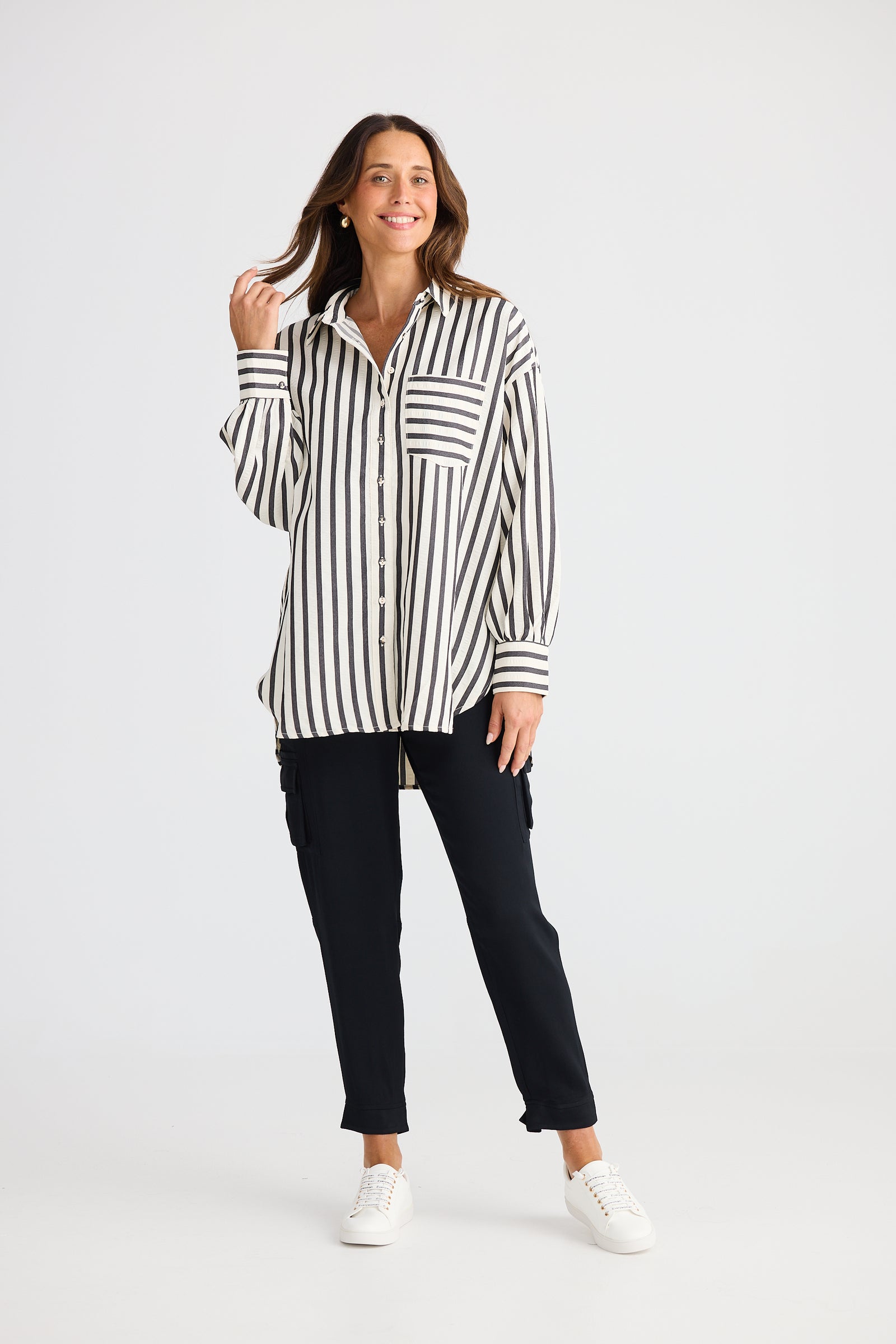 Brave + True Ezra Black Stripe Shirt
