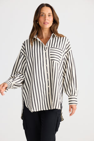 Brave + True Ezra Black Stripe Shirt