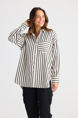 Brave + True Ezra Black Stripe Shirt