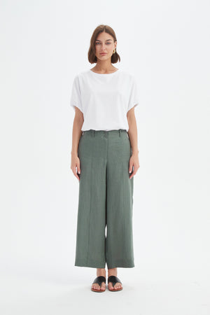 Tirelli Petrol Patch Pocket Linen Easy Pant
