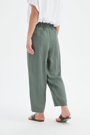 Tirelli Petrol Patch Pocket Linen Easy Pant