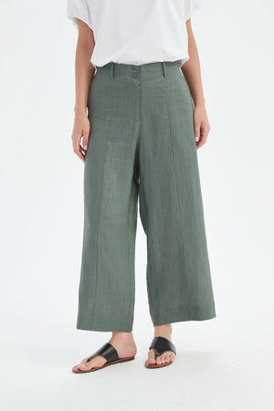 Tirelli Petrol Patch Pocket Linen Easy Pant