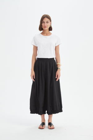 Tirelli Black Ruffle Cuff Easy Pant