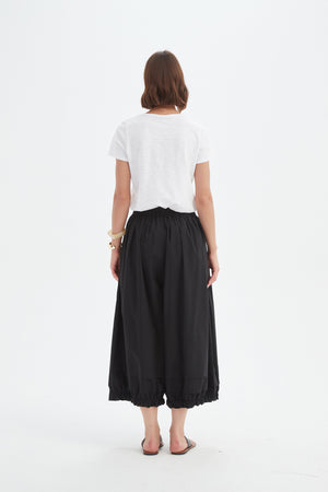 Tirelli Black Ruffle Cuff Easy Pant