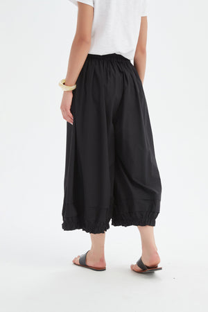 Tirelli Black Ruffle Cuff Easy Pant