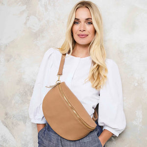 Elie Beaumont Camel Large Slingbag