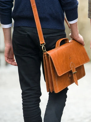 Berber Light Brown Large Leather Satchel