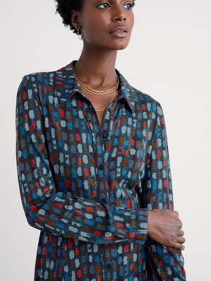 Seasalt Dye Strokes Dark Lugger Coastline Jersey Shirt Dress