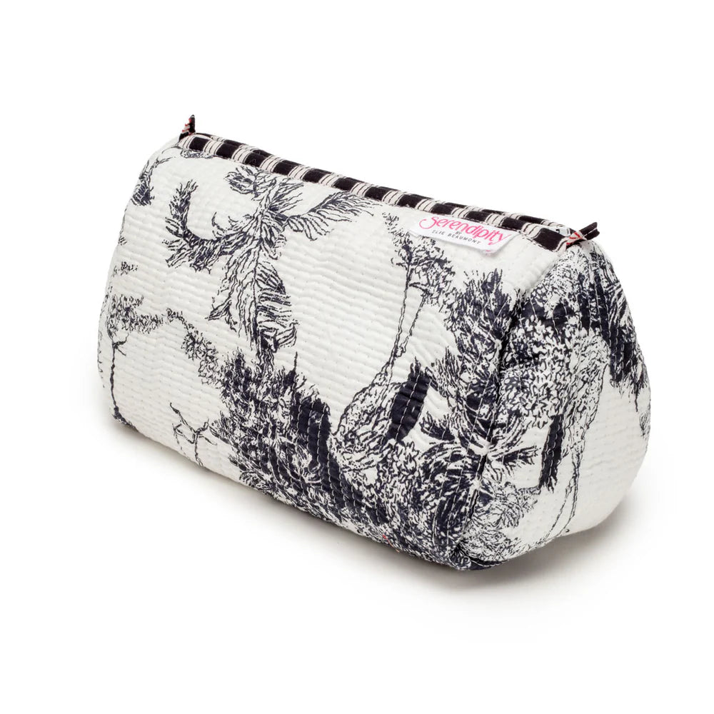 Elie Beaumont Serendipity Crane Cotton Cosmetic Case Set of 2