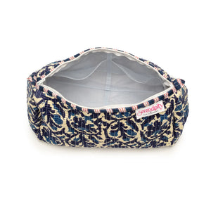 Elie Beaumont Serendipity Indigo Ikat Cotton Cosmetic Case Set of 2