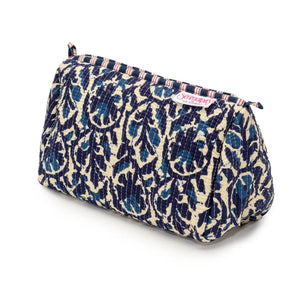 Elie Beaumont Serendipity Indigo Ikat Cotton Cosmetic Case Set of 2