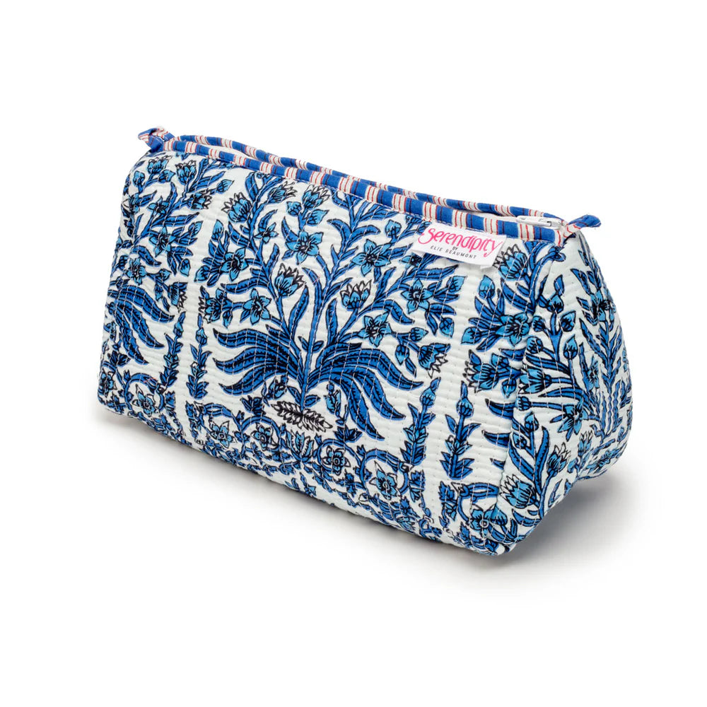 Elie Beaumont Serendipity Blue Reef Cotton Cosmetic Case Set of 2