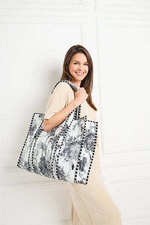 Elie Beaumont Serendipity Crane Cotton Tote