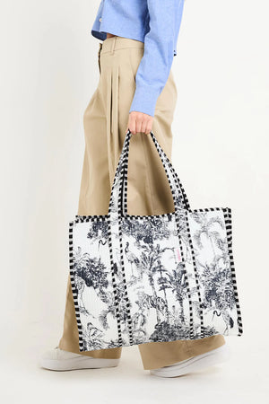 Elie Beaumont Serendipity Crane Cotton Tote