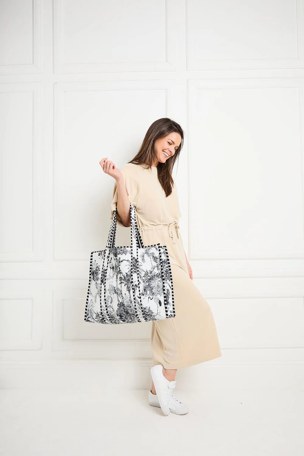 Elie Beaumont Serendipity Crane Cotton Tote