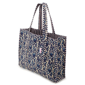 Elie Beaumont Serendipity Indigo Ikat Cotton Tote