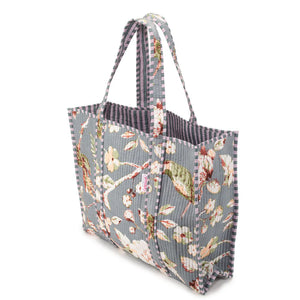 Elie Beamont Serendipity Grey Meadow Cotton Tote