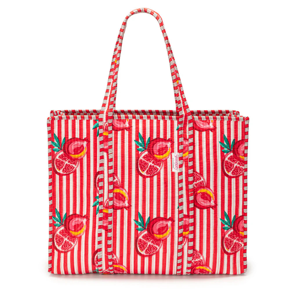 Elie Beaumont Serendipity Pink Pomegranate Cotton Tote