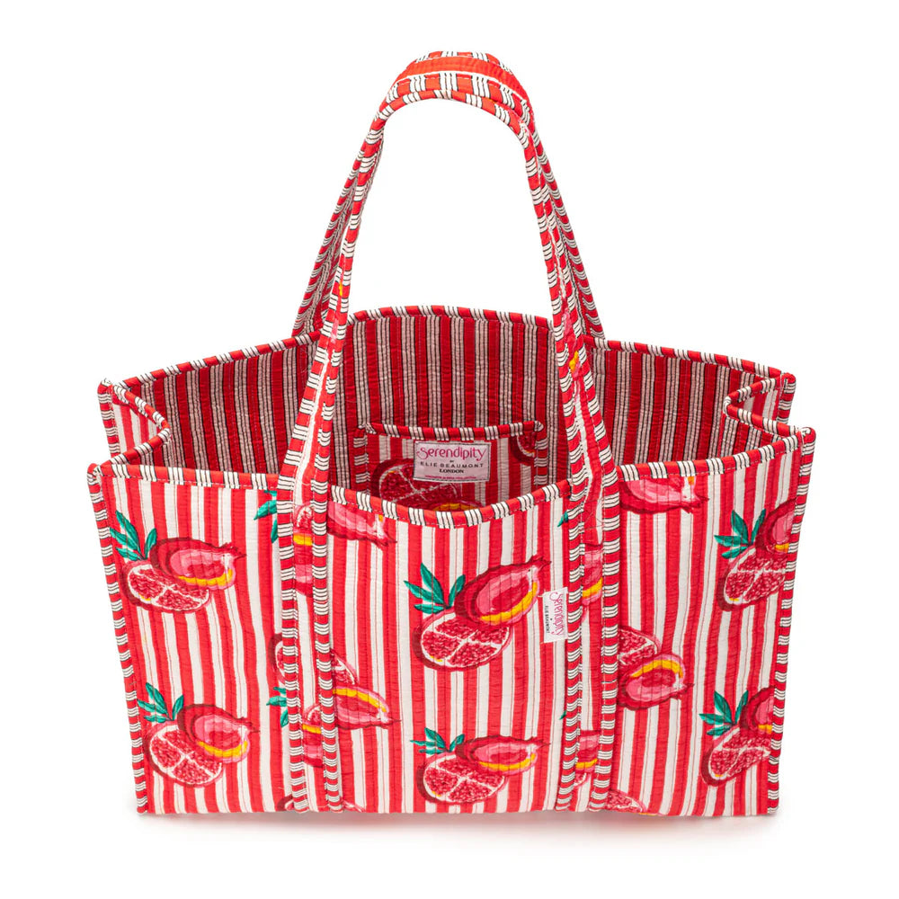 Elie Beaumont Serendipity Pink Pomegranate Cotton Tote