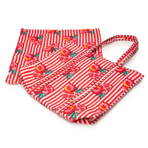 Elie Beaumont Serendipity Pink Pomegranate Cotton Tote