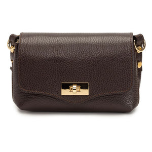 Elie Beaumont Twist Cross Body Chocolate Bag