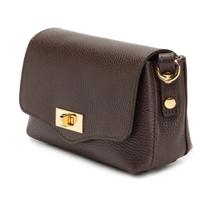Elie Beaumont Twist Cross Body Chocolate Bag