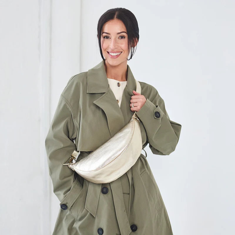 Elie Beamont Gold Hobo Bag