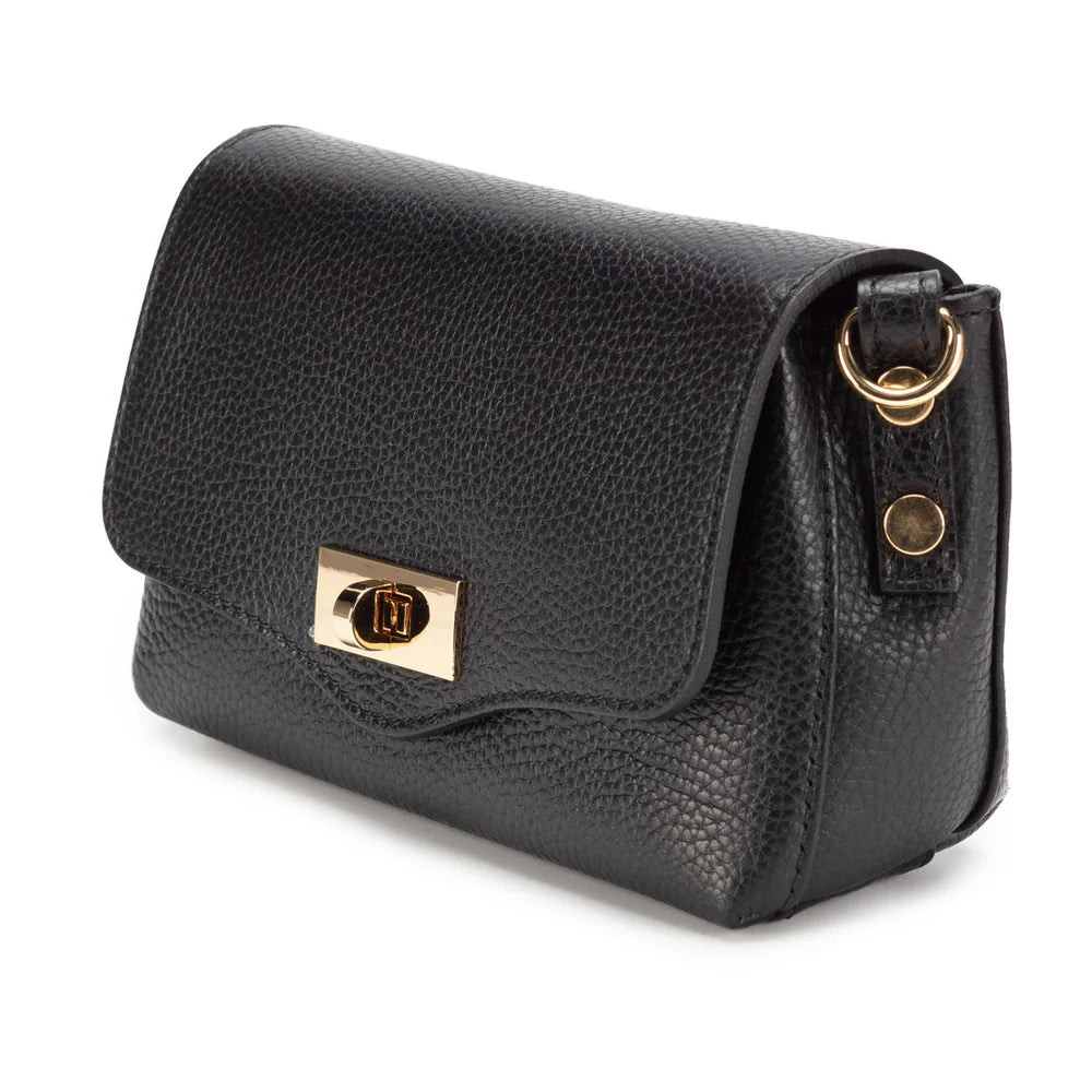 Elie Beaumont Twist Cross Body Black Bag