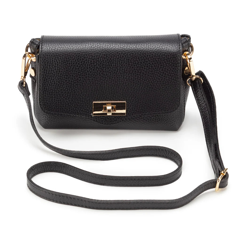 Elie Beaumont Twist Cross Body Black Bag